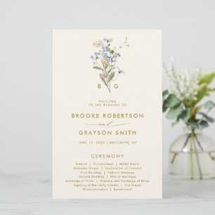 Programa de Casamento Dourado de primavera Wildflo