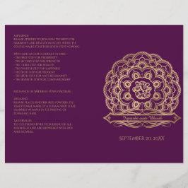 Programa de Casamento Dourado e Roxo de Mandala Hi