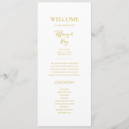 Programa de Casamento Dourado Elegante Simples