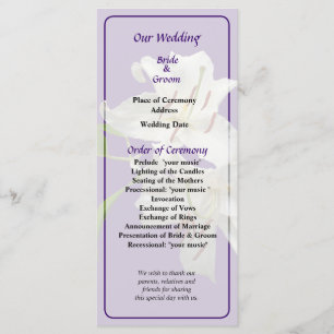 Programa de Casamento Duas Lírias Brancas