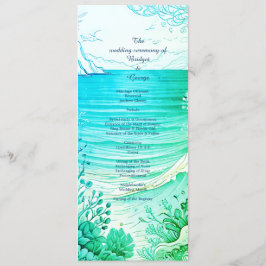 programa de casamento e cardápio com vibe costeira