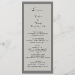 programa de casamento e menu minimalista elegante