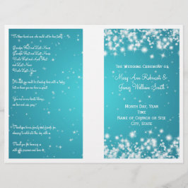 Programa de Casamento Elegante Blue Sparkle