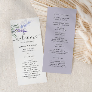 Programa de Casamento Elegante com Flor de Lavanda