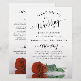 Programa de Casamento Elegante com Rosa Laranja Fe