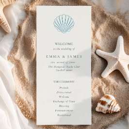 Programa de Casamento Elegante Concha do Mar Azul 