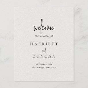 Programa de Casamento Elegante de Beige Neutro do 