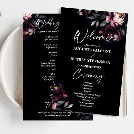 Programa de casamento elegante de noir, de moagem