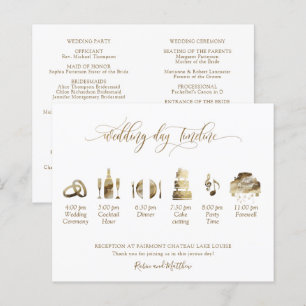 Programa de Casamento Elegante e Linha do Tempo em