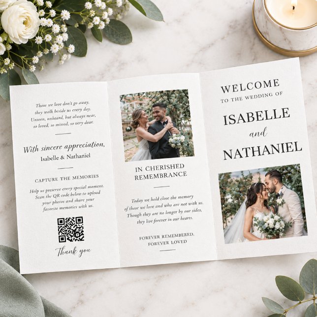 Programa de Casamento Elegante e Memorial | Em Mem (Criador carregado)