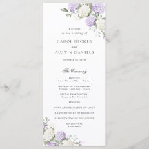 Programa de Casamento Elegante Floral de Hortênsia
