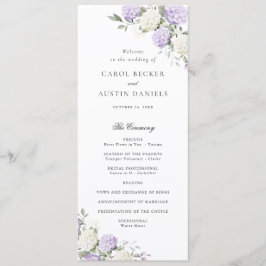 Programa de Casamento Elegante Floral de Hortênsia