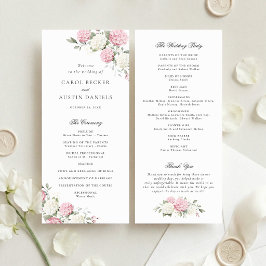 Programa de Casamento Elegante Floral Rosa Hydrang