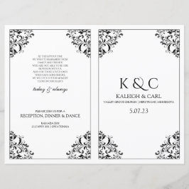 Programa de Casamento Elegante - Foldover Booklet