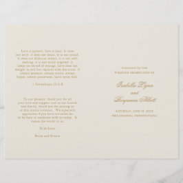 Programa de Casamento Elegante Formal de Marfim Tr