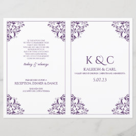Programa de Casamento Elegante - Livreto de Dobrar