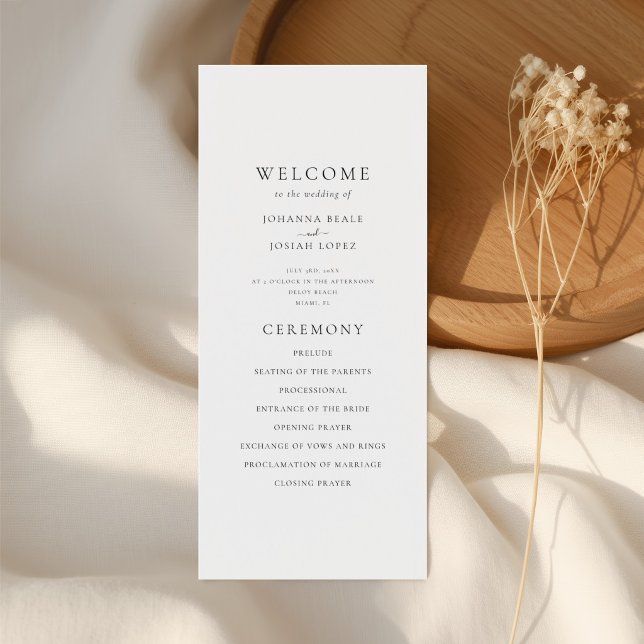 Programa de Casamento Elegante Minimalista com Pal (Criador carregado)