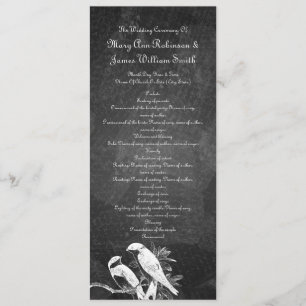 Programa de Casamento Elegante Pássaros de Amor Ne