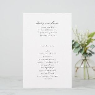 Programa de Casamento Elegante Preto e Branco Limp