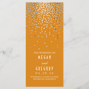Programa de Casamento Elegante Silver Confetti Ora