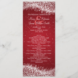 Programa de Casamento Elegante Vermelho de Onda Tu