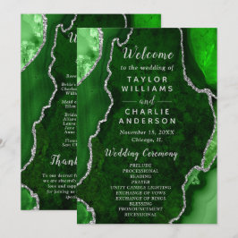 Programa de Casamento em Ágata Verde e Prata