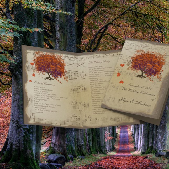 Programa de Casamento em Árvore de Folha do Coral  (Criador carregado)