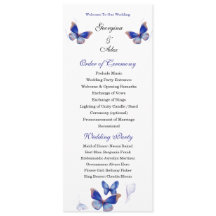 Programa de Casamento em Foto Editável Azul Minima