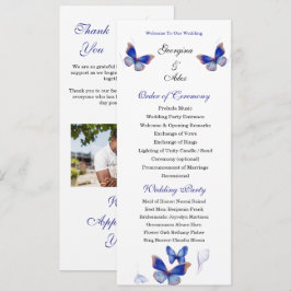 Programa de Casamento em Foto Editável Azul Minima