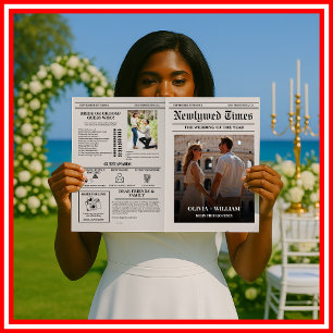 Programa de Casamento em Jornal Estilo Moderno Cro