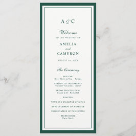 Programa de Casamento em Moldura Clássica Elegante