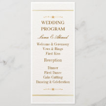 Programa de Casamento em Ouro Branco Elegante | Ca