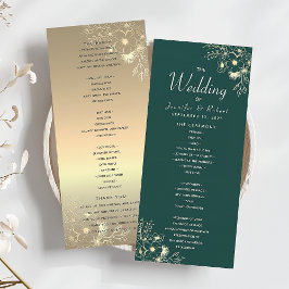 Programa de Casamento em Ouro e Esmeralda Verde