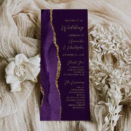 Programa de Casamento em Script de Ágata Dourada R