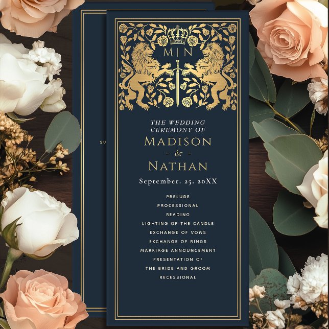 Programa de Casamento Espada Medieval Leão Azul Re (Criador carregado)
