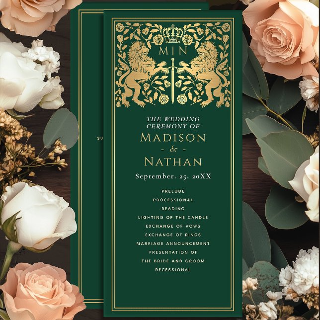 Programa de Casamento Espada Medieval Leão Real Ve (Criador carregado)