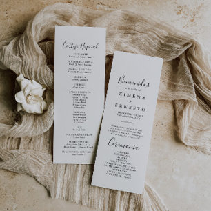 Programa de Casamento Espanhol Minimalista Simples