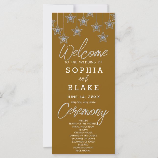 Programa de Casamento Estrelas Pendentes Prata Dou (Frente)