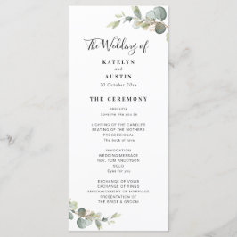 Programa de casamento Eucalyptus greenery