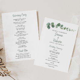 Programa de Casamento Eucalyptus Minimalista Cláss