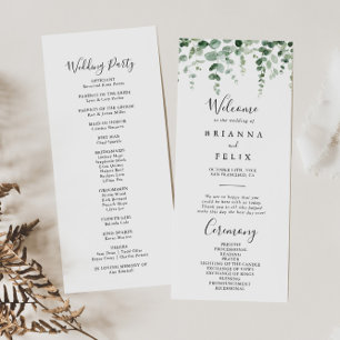 Programa de Casamento Eucalyptus Minimalista Elega