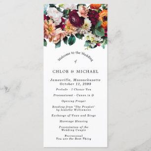 Programa de Casamento Fall Floral DIY