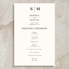 Programa de Casamento Fall Monogram Clássico Branc