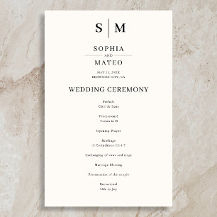Programa de Casamento Fall Monogram Clássico Branc