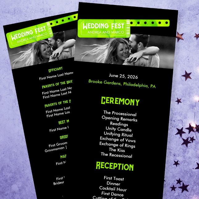 Programa de Casamento Festival Rock and Roll (Rock and Roll Wedding Festival Wedding Program)