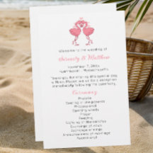 Programa de Casamento Flamingo Tropical Havaiano P