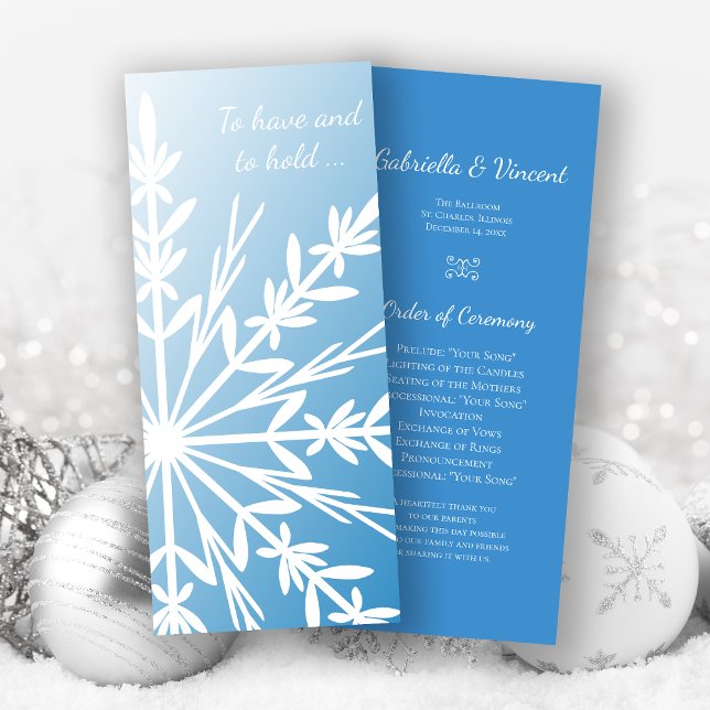 Programa de Casamento Floco de Neve Branco no Inve (Criador carregado)