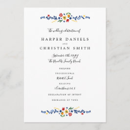 Programa de Casamento Florais bordado