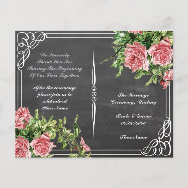 programa de casamento floral (Frente)