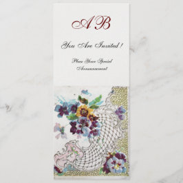 Programa de Casamento Floral Azul-Cor-de-Rosa ROMA